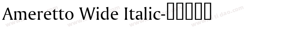 Ameretto Wide Italic字体转换